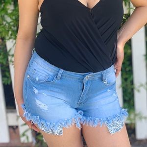 Denim shorts